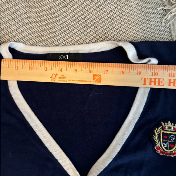 Very Small Size S/P Blue Long Sleeve Cartigan Women’s XXI V Neck Button Up Blue - Picture 9 of 11